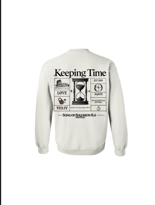 Keeping Time 2025 Sweatshirt, white